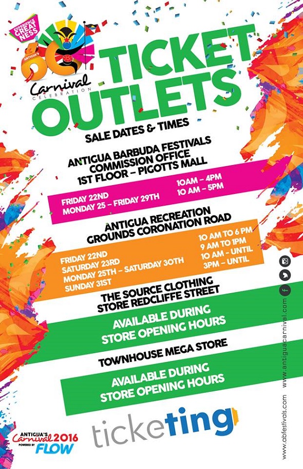 Antigua News Carnival Tickets Outlets